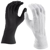 Long-wristed Cotton Gloves Black XS